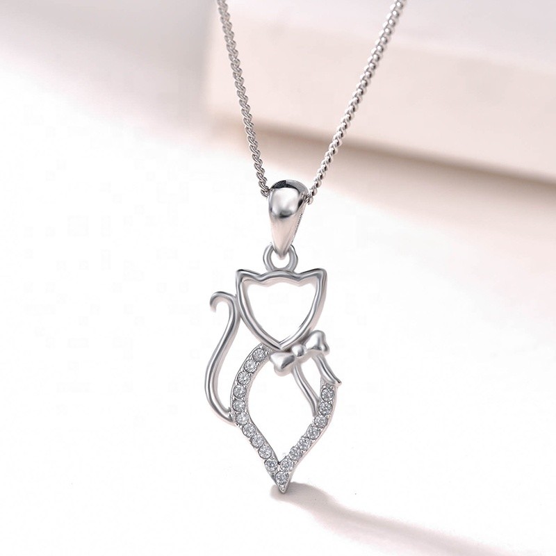 925 Sterling Silver Pendant Supplier - Grace Cat Simple Personality Summer Jewelry