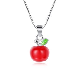 Christmas Pendant Necklace Manufacturer - Red Apple Lovely Clavicular Chain Simple Gift