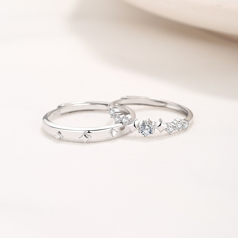 925 Sterling Silver Zircon Ring Manufacturer - Cute Design Star Earth Finger Engagement