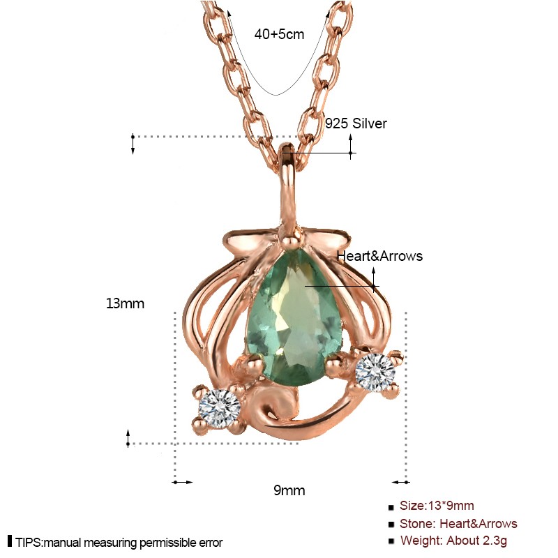 925 Sterling Silver Jewelry Set Factory - Cute Cartoon Ocean Green Zircon Mermaid