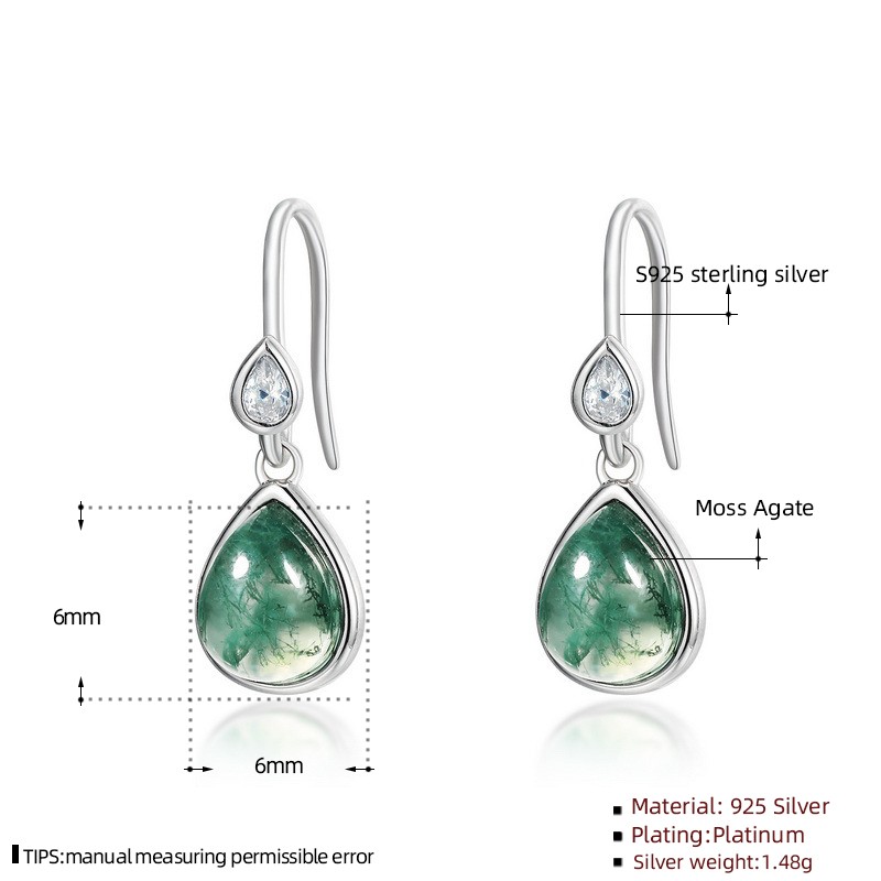 Natural Stone Earrings Manufacturer - Waterdrop Agate Dangle Labradorite Women Wholesale