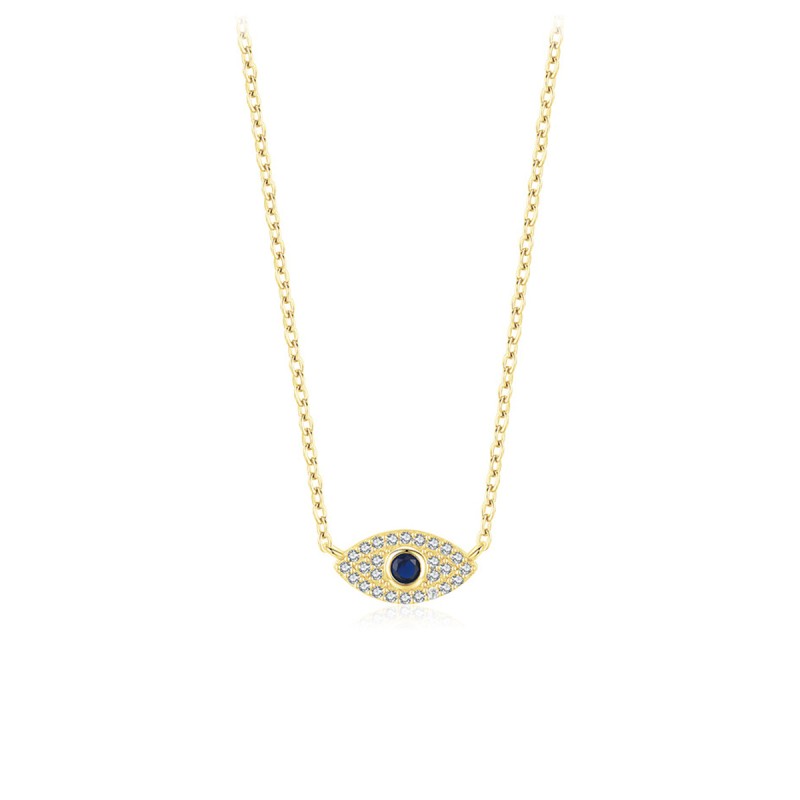925 Sterling Silver Evil Eye Necklace Supplier - Full Pave CZ Diamond Lucky Pendant