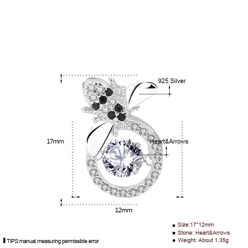 925 Sterling Silver Pendant Supplier - Dancing Cubic Zirconia Honeybee Fine Jewelry
