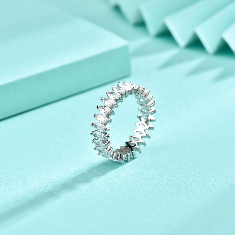 925 Sterling Silver Zircon Ring Supplier - Marquise Cut Brilliant Stone Wedding