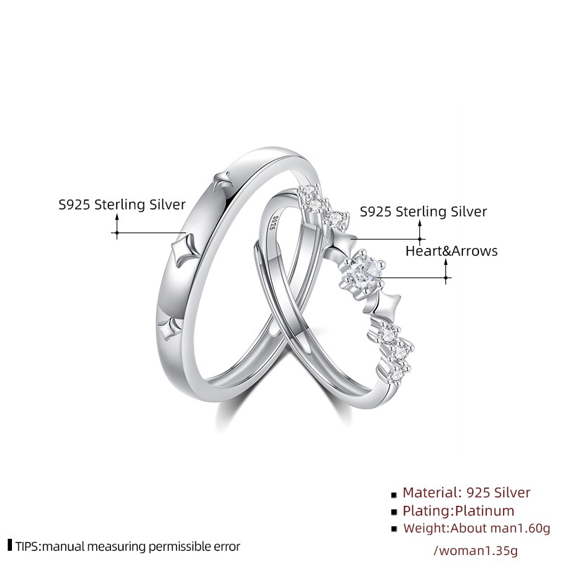 925 Sterling Silver Zircon Ring Manufacturer - Cute Design Star Earth Finger Engagement