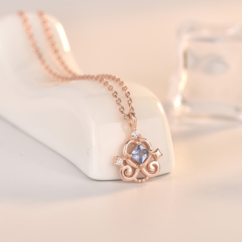 925 Sterling Silver Jewelry Set Factory - Christmas Blue Zircon Cinderella Carriage