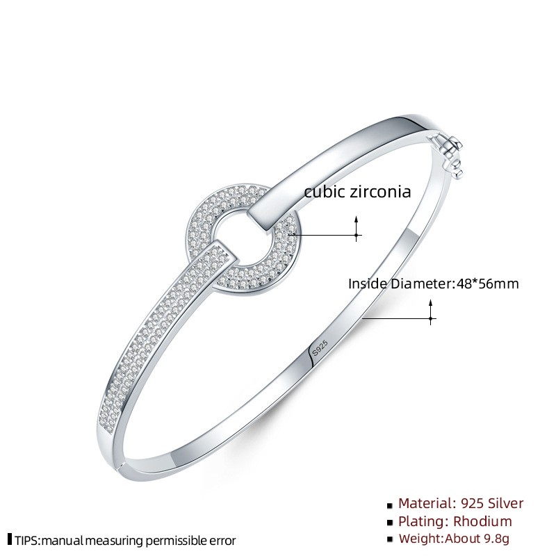 925 Sterling Silver Finger Bracelets Supplier - Simple Round Clear CZ Wedding Accessories