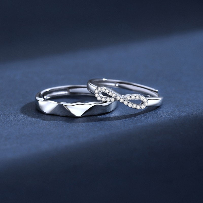 925 Silver Rings Supplier - Adjustable Men Women Pair Engagement Wedding Wholesale