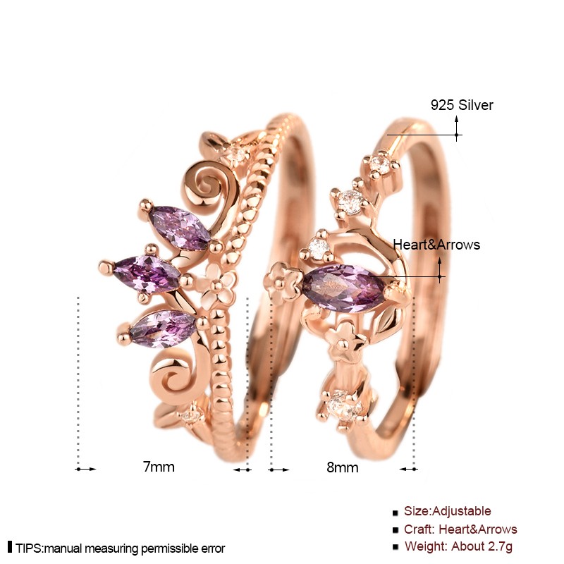 925 Sterling Silver Jewelry Set Supplier - Fairy Tale Cartoon Rose Gold Purple Color