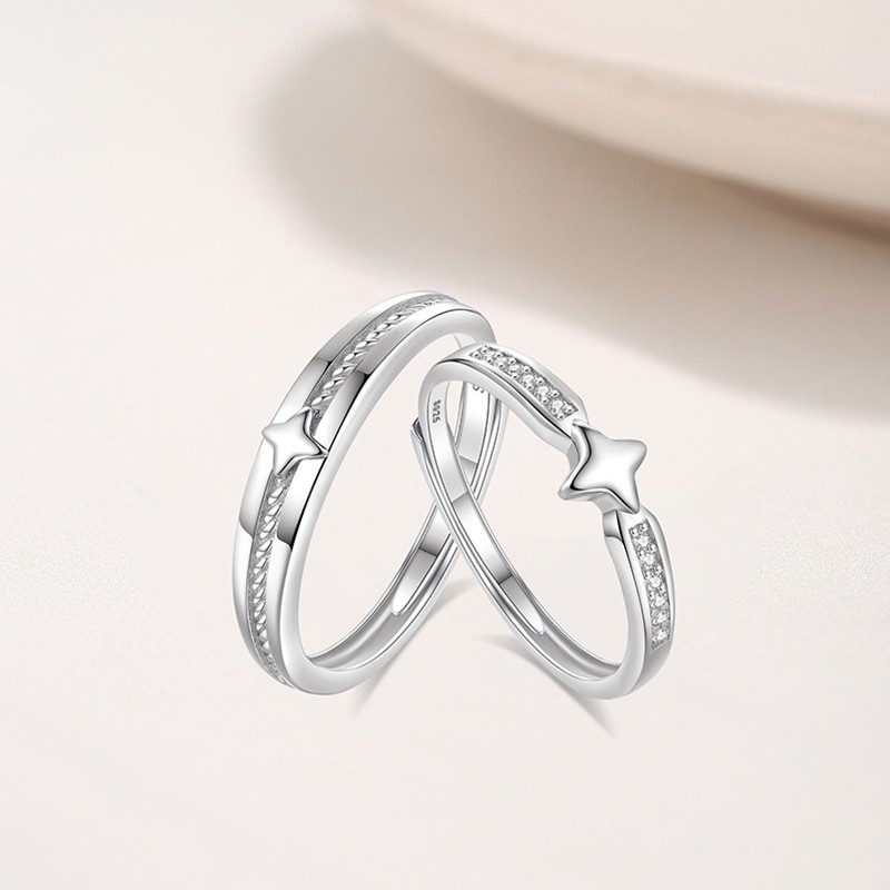 Sterling Silver Couple Rings Factory - Platinum Color Lovers Men Women Fashion Jewelry