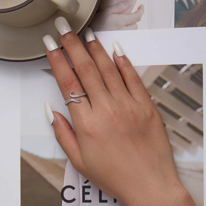 925 Sterling Silver Ring Supplier - Summer Ocean Cute Octopus Zircon Wedding Party