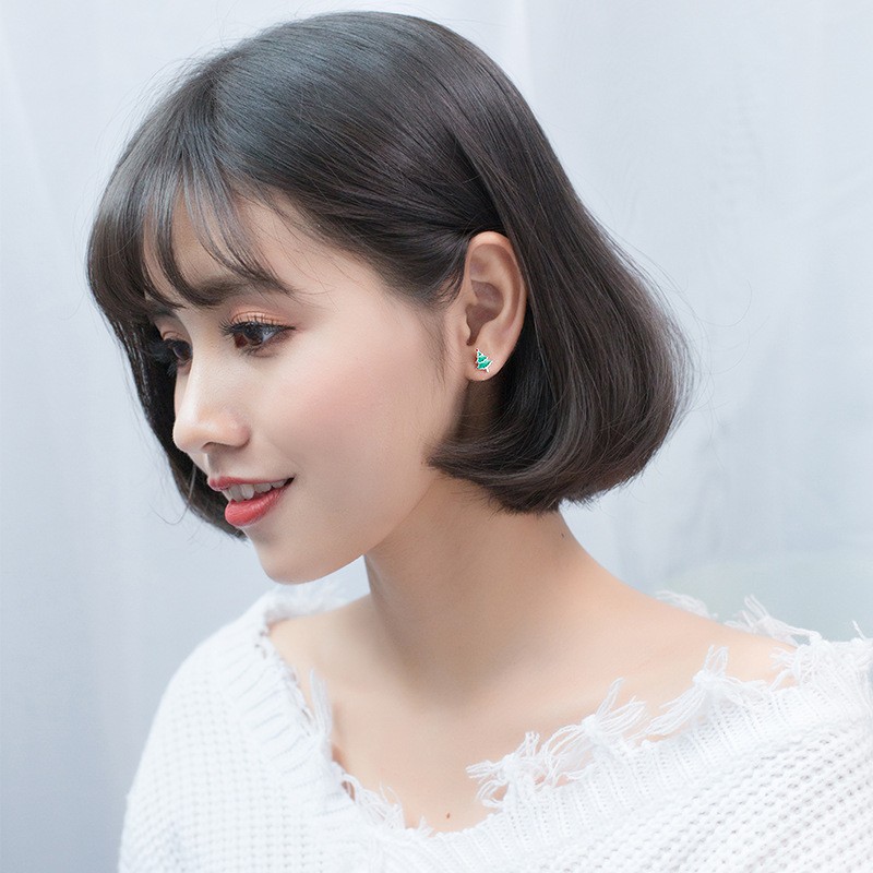 925 Sterling Silver Earrings Supplier - Asymmetric Snowflake Tree Christmas Women Gift