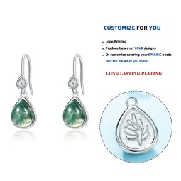 Natural Stone Earrings Manufacturer - Waterdrop Agate Dangle Labradorite Women Wholesale