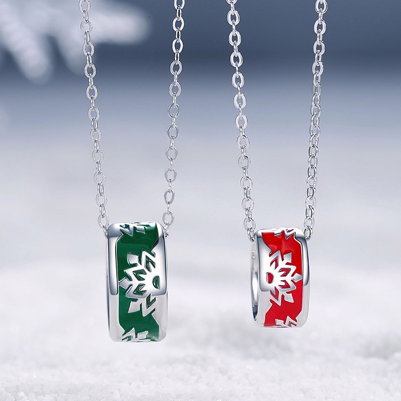 925 Sterling Silver Couple Necklace Manufacturer - Red Green Round Enamel Jewelry Men Women