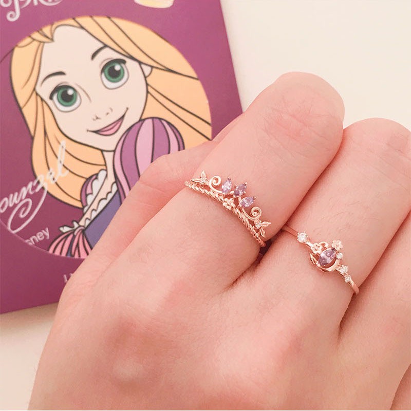 925 Sterling Silver Jewelry Set Supplier - Fairy Tale Cartoon Rose Gold Purple Color