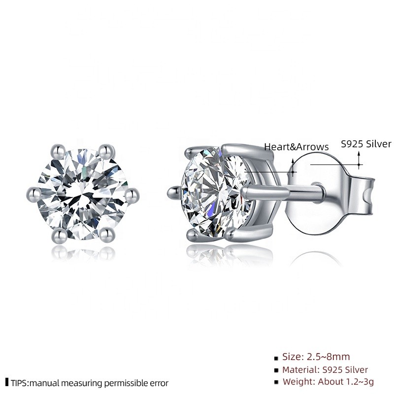925 Sterling Silver Stud Earrings Supplier - Gold Plated 5A Cubic Zircon CZ Set