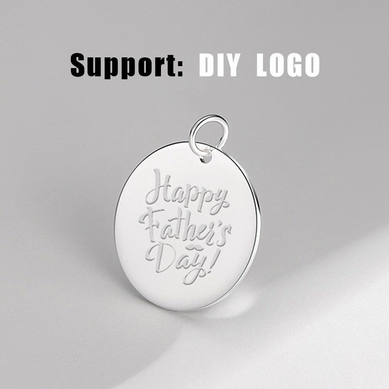 925 Sterling Silver Disc Charms Supplier - Custom Logo Blank Engrave Circle Coin Pendant