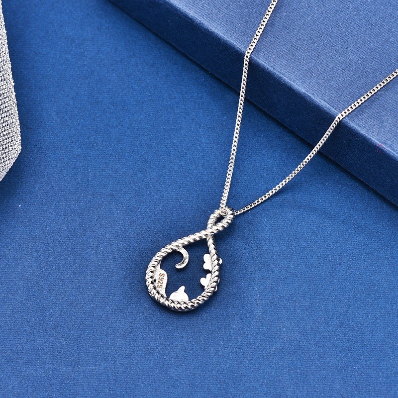 Animal Pendant Necklace Manufacturer - Cute Cat Dog Paw Water Drop Charm Birthday