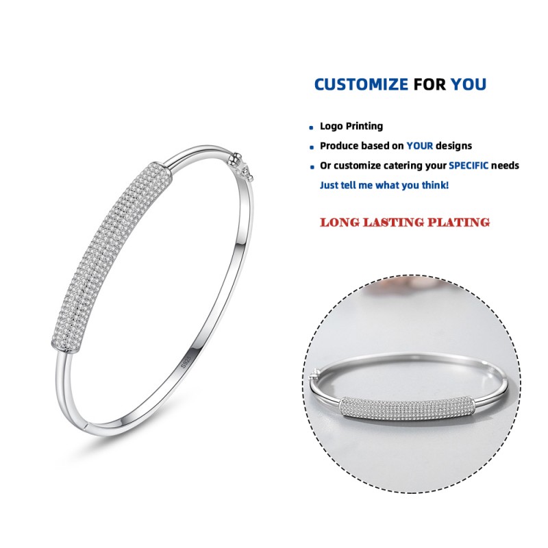 925 Sterling Silver Bracelet Factory - Luxury Classic Sparkling Cubic Zirconia Gift