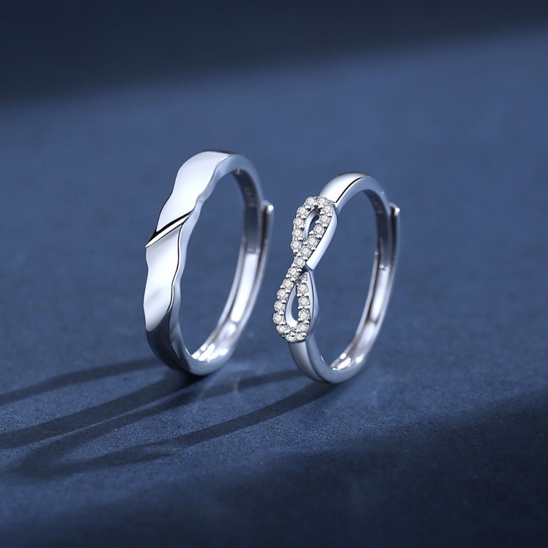 925 Silver Rings Supplier - Adjustable Men Women Pair Engagement Wedding Wholesale