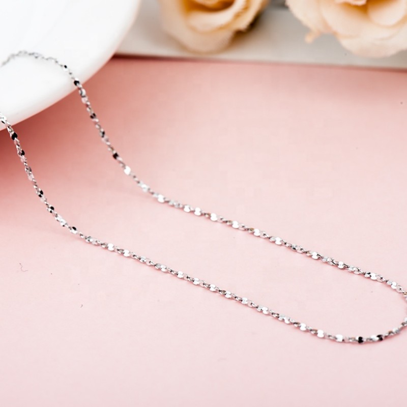 925 Sterling Silver Necklace Manufacturer - White Gold Plated Popcorn Chain Star Stock