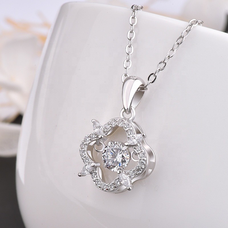 925 Sterling Silver Pendant Manufacturer - Floating Dancing Zirconia Beating Heart