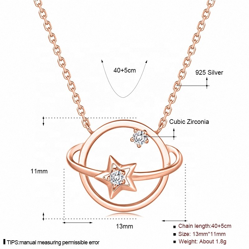 925 Sterling Silver Pendant Necklace Factory - Italy Micro Pave Diamond Locket Planet