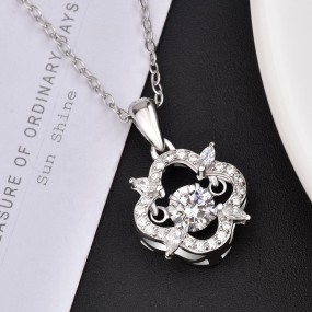 925 Sterling Silver Pendant Manufacturer - Floating Dancing Zirconia Beating Heart