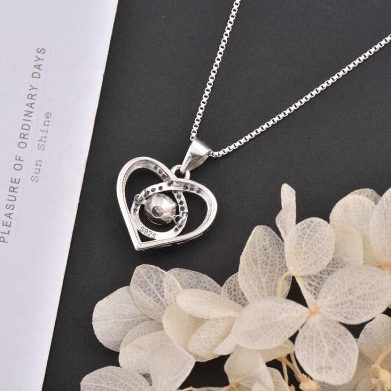 925 Sterling Silver Necklace Supplier - Dancing Zircon Jewelry Infinity Love Heart
