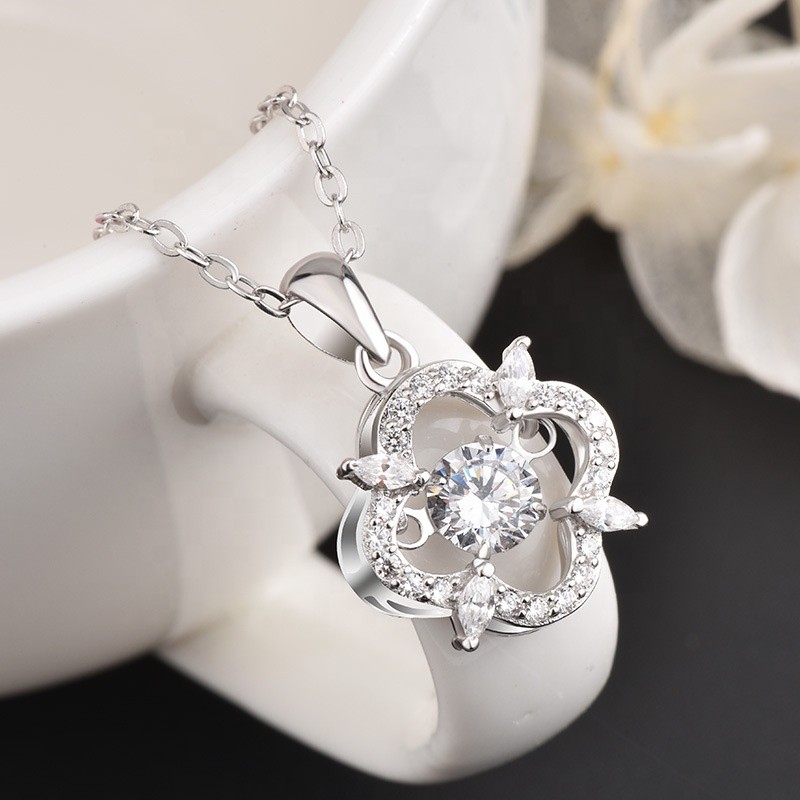 925 Sterling Silver Pendant Manufacturer - Floating Dancing Zirconia Beating Heart
