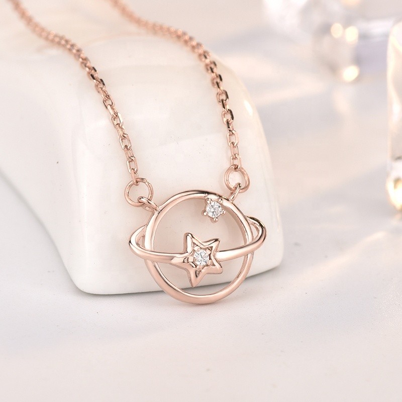 925 Sterling Silver Pendant Necklace Factory - Italy Micro Pave Diamond Locket Planet