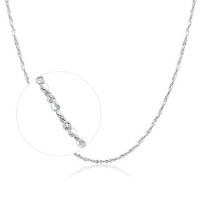 925 Sterling Silver Necklace Manufacturer - White Gold Plated Popcorn Chain Star Stock
