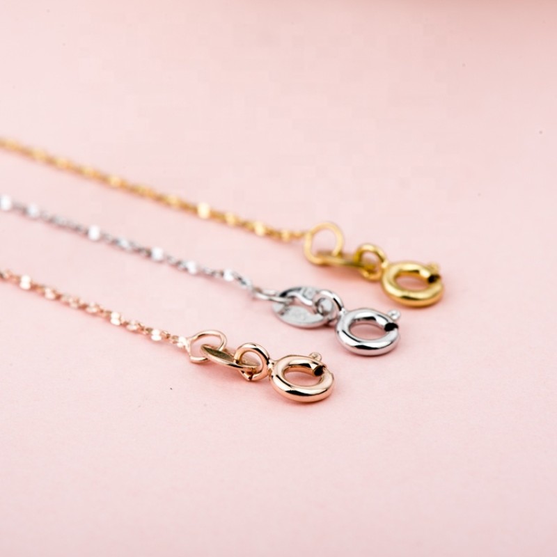 925 Sterling Silver Necklace Manufacturer - White Gold Plated Popcorn Chain Star Stock