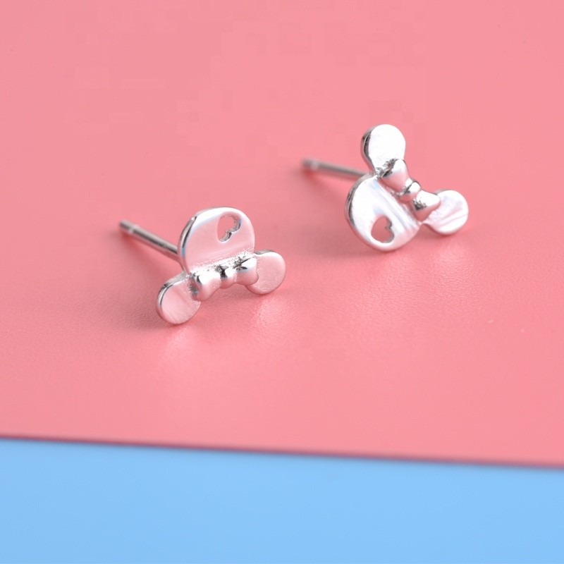 925 Sterling Silver Stud Earrings Factory - Minnie Gift Box Christmas Earrings