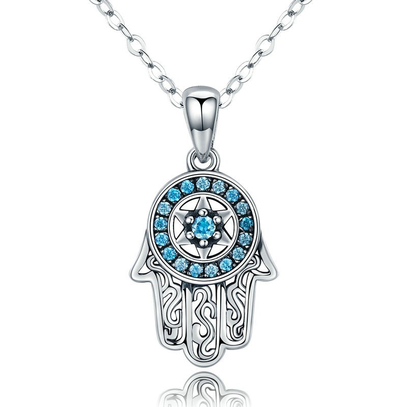 925 Sterling Silver Pendant Necklace Manufacturer - Vintage Boho Zircon Fatima Hamsa Hand