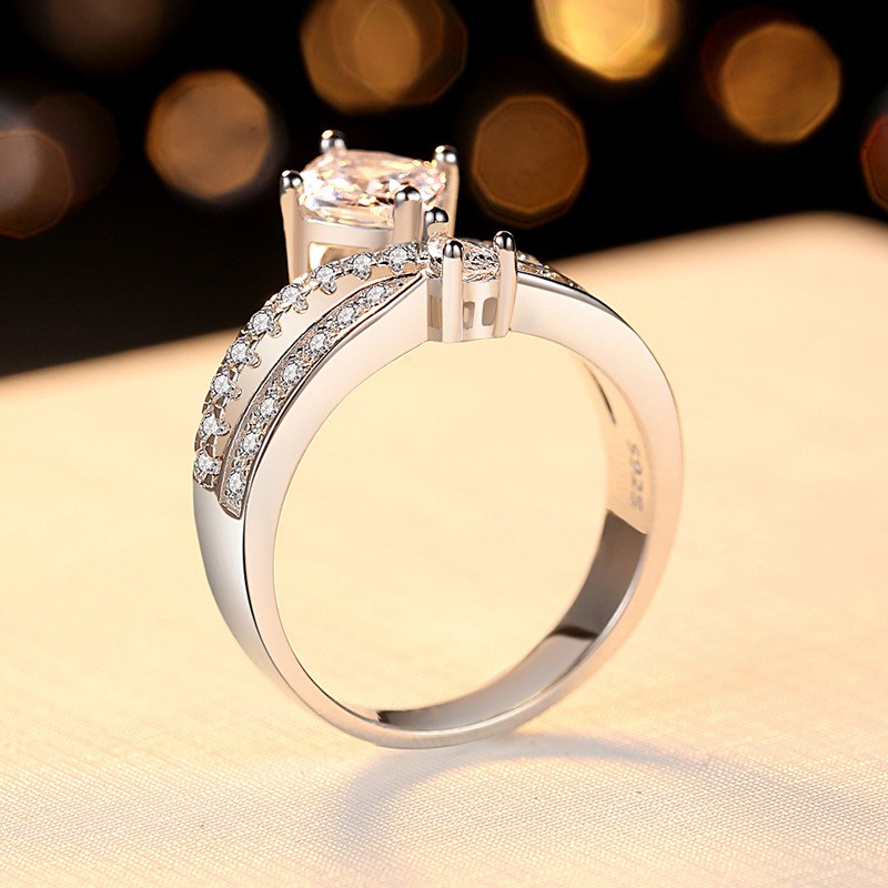 925 Sterling Silver Ring Supplier - Diamond Engagement Wedding Zirconia Fashion