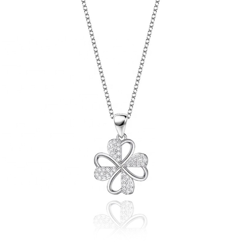 S925 Sterling Silver Pendant Necklace Supplier - Clover Korean Design Engagement Wedding