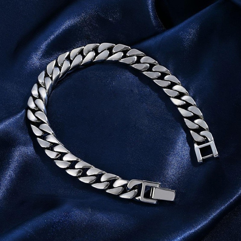 925 Sterling Silver Cuban Bracelet Manufacturer - 7-12mm Vintage Thai Silver Hip Hop