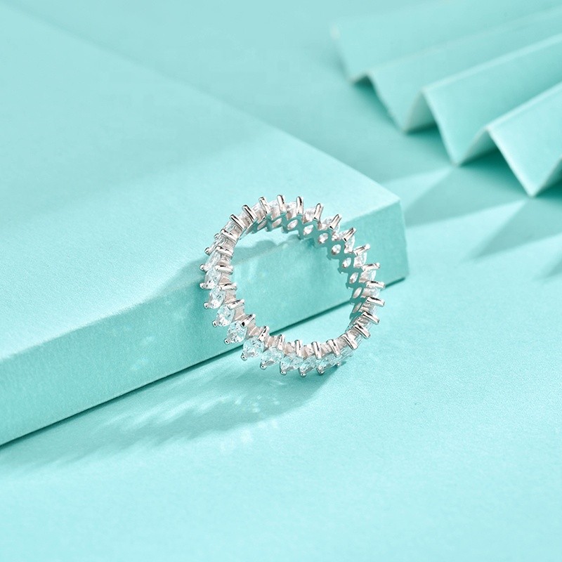 925 Sterling Silver Zircon Ring Supplier - Marquise Cut Brilliant Stone Wedding