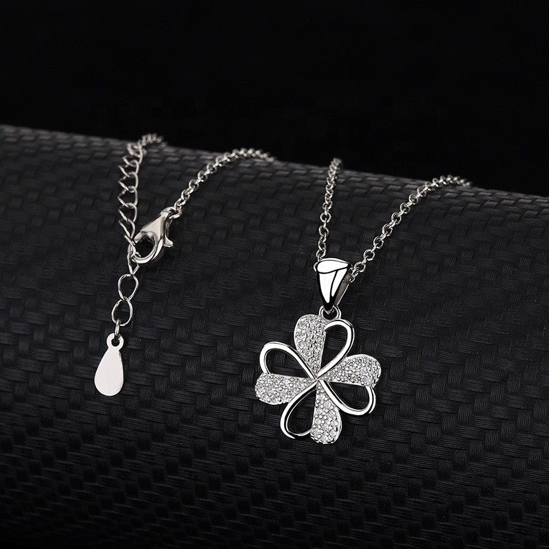 S925 Sterling Silver Pendant Necklace Supplier - Clover Korean Design Engagement Wedding