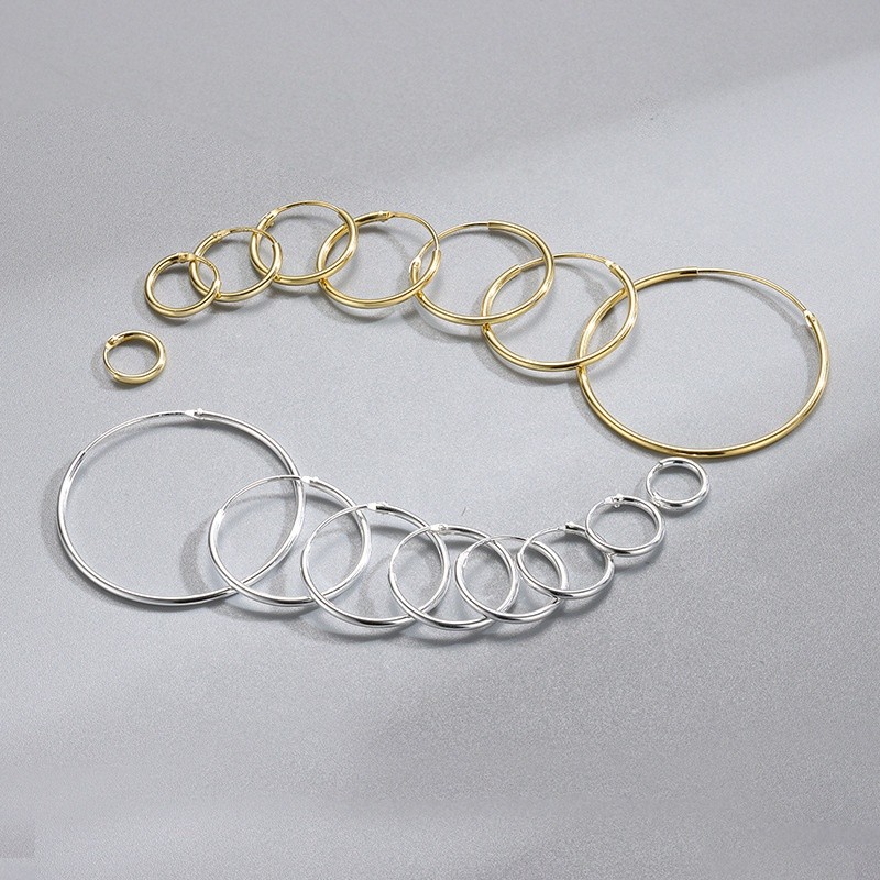 925 Sterling Silver Hoop Earrings Manufacturer - Hip Hop Big Hoop 18k Gold Plated
