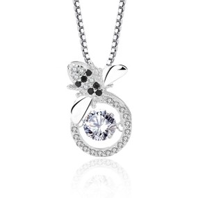 925 Sterling Silver Pendant Supplier - Dancing Cubic Zirconia Honeybee Fine Jewelry