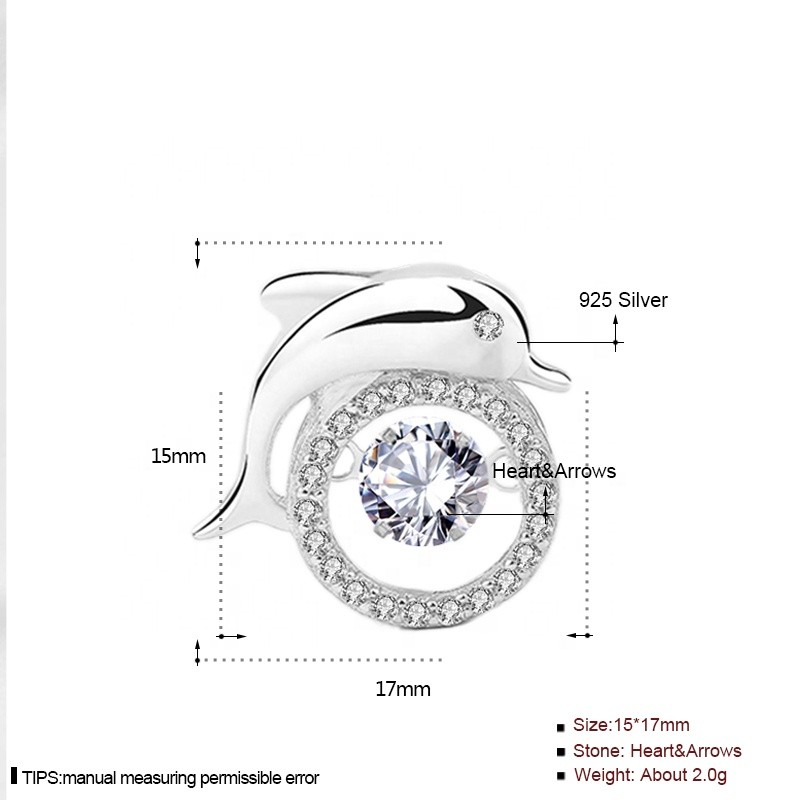 925 Sterling Silver Pendant Manufacturer - Bright Ocean Animal Lovely Dolphin Charm