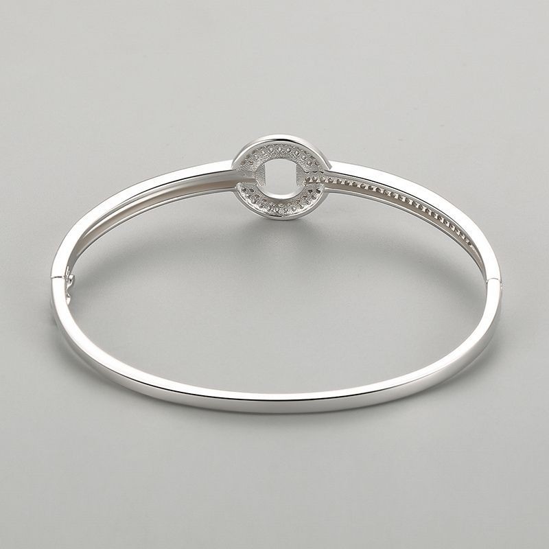 925 Sterling Silver Finger Bracelets Supplier - Simple Round Clear CZ Wedding Accessories