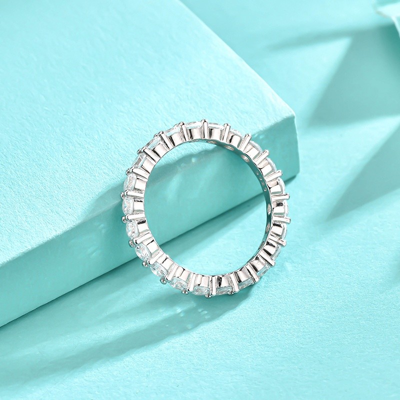 925 Sterling Silver Eternity Ring Factory - Pave 3mm Cubic Zirconia Engagement Band