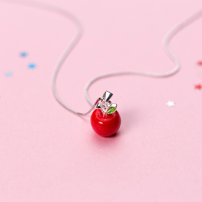 Christmas Pendant Necklace Manufacturer - Red Apple Lovely Clavicular Chain Simple Gift
