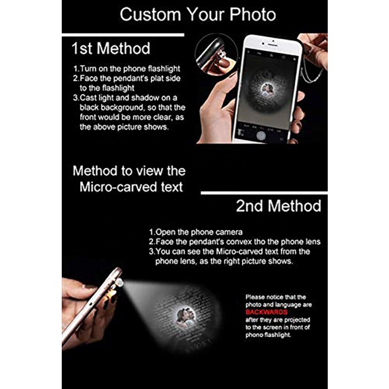 925 Sterling Silver Projection Necklace Factory - Personalized Photo 100 Language Memory