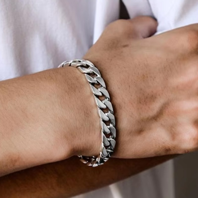 925 Sterling Silver Cuban Bracelet Manufacturer - 7-12mm Vintage Thai Silver Hip Hop