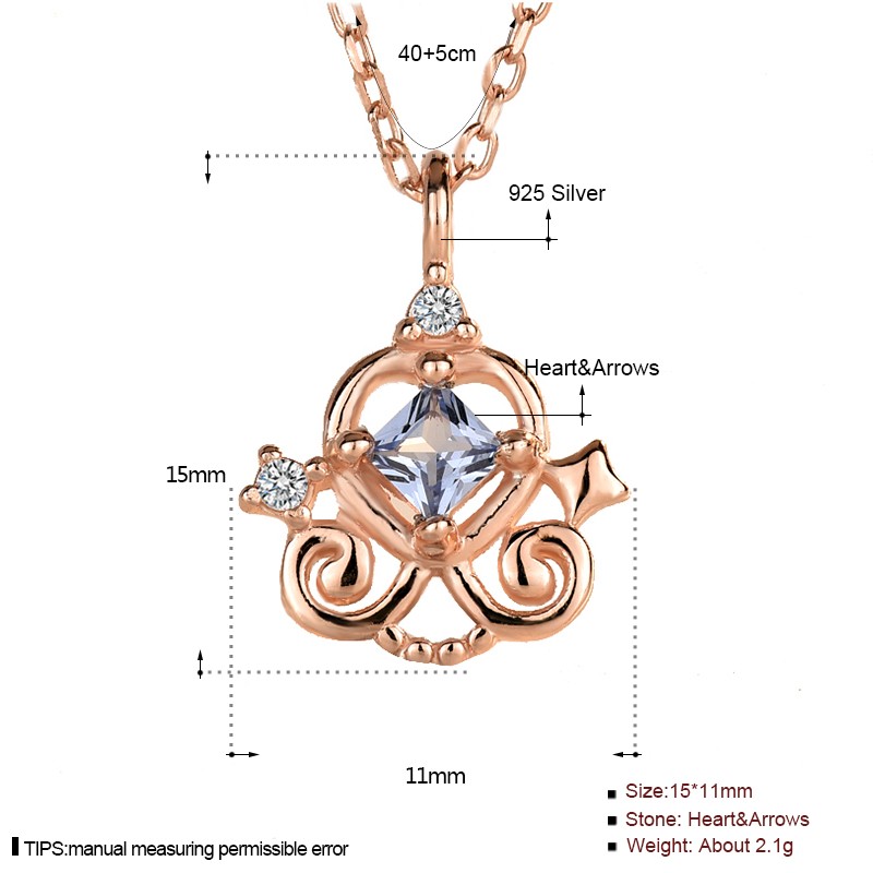 925 Sterling Silver Jewelry Set Factory - Christmas Blue Zircon Cinderella Carriage