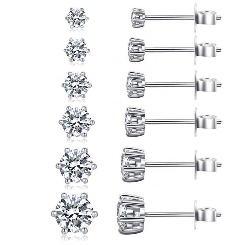 925 Sterling Silver Stud Earrings Supplier - Gold Plated 5A Cubic Zircon CZ Set